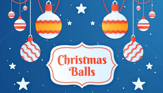 扁平圣诞节气球背景矢量素材(EPS/AI)