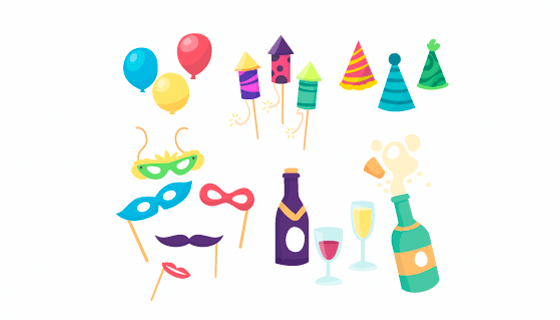 庆祝新年元素矢量素材(EPS/AI/PNG)