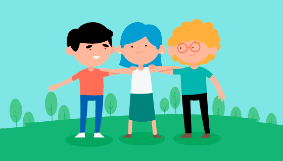 可爱的小朋友儿童节背景矢量素材(EPS/AI)