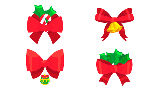 扁平风格圣诞节彩带矢量素材(EPS/AI/PNG)