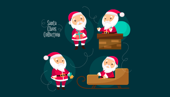 可爱的圣诞老人矢量素材(EPS/AI/PNG)