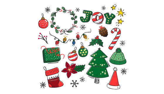 手绘圣诞节元素矢量素材(EPS/AI/PNG)