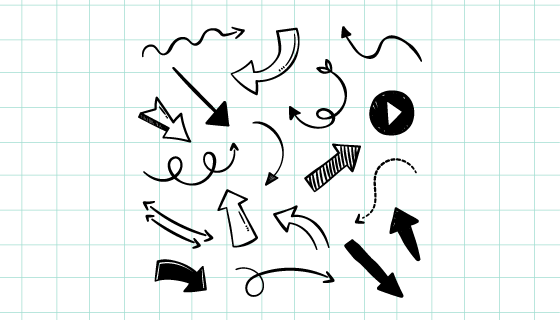 手绘黑白箭头矢量素材(EPS/AI/PNG)