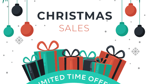 圣诞节促销背景矢量素材(EPS/AI)