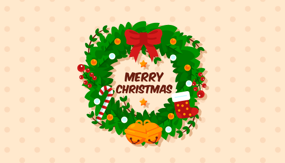 美丽的圣诞花环矢量素材(EPS/AI/PNG)