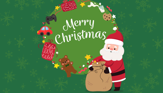 圣诞老人圣诞节背景矢量素材(EPS/AI)