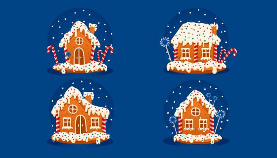圣诞姜饼屋矢量素材(EPS/AI/PNG)