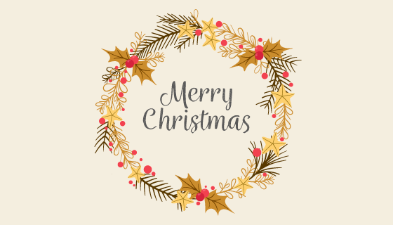 金色花环圣诞节背景矢量素材(EPS/AI/PNG)