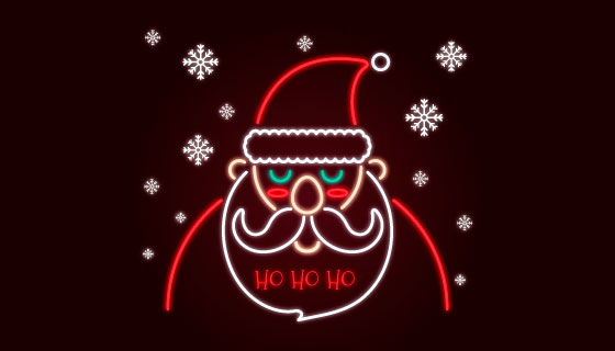 霓虹灯圣诞老人矢量素材(EPS/AI/PNG)