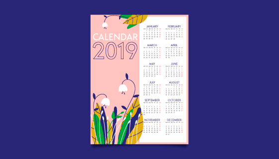 2019日历矢量素材(EPS/AI)