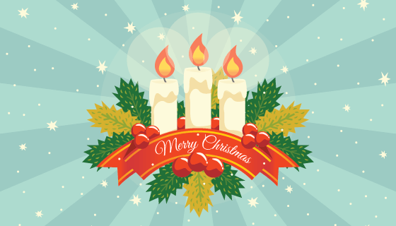 圣诞节蜡烛矢量素材(EPS/AI)