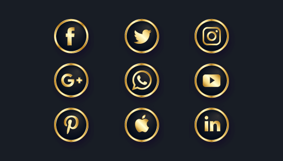 奢华的社会化图标矢量素材(EPS/PNG)