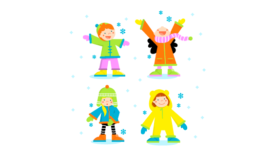 冬天里玩耍的孩子们矢量素材(EPS/AI/PNG)