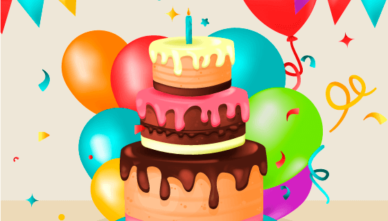 可爱生日快乐背景矢量素材(EPS/AI)