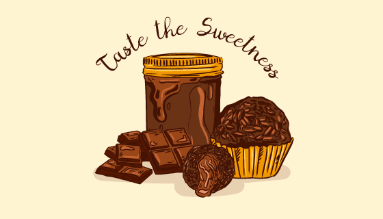 手绘的美味巧克力矢量素材(EPS/AI/PNG)