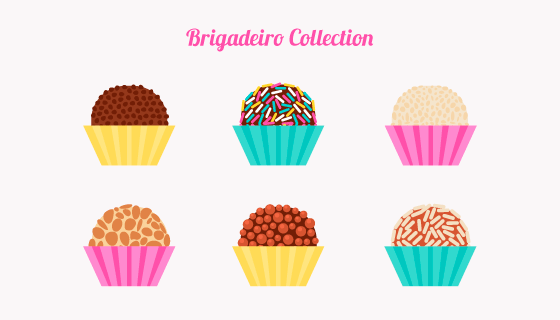 扁平多彩的巧克力球矢量素材(EPS/AI/PNG)