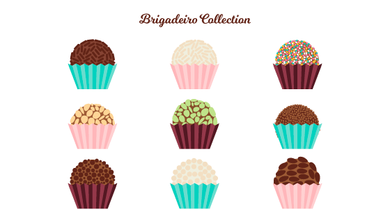 扁平多彩的巧克力球矢量素材(EPS/AI/PNG)