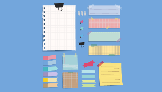 各种各样的便签矢量素材(EPS/PNG)