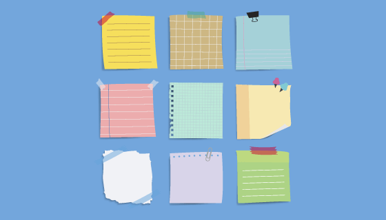 各种各样的便签矢量素材(EPS/PNG)