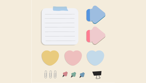 各种各样的便签矢量素材(EPS)