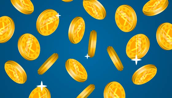 闪闪发光的金币矢量素材(EPS/AI/PNG)