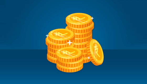 闪闪发光的金币矢量素材(EPS/AI/PNG)