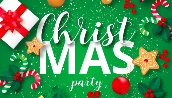 圣诞节派对海报矢量素材(EPS)