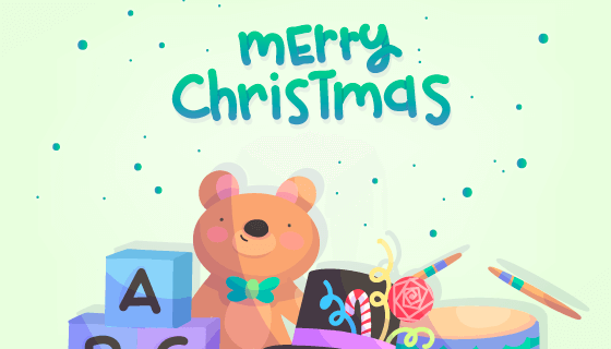 手绘圣诞节玩具背景矢量素材(EPS/AI)