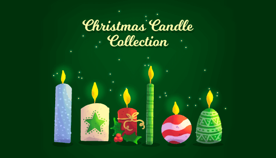 手绘圣诞节蜡烛矢量素材(EPS/AI/PNG)