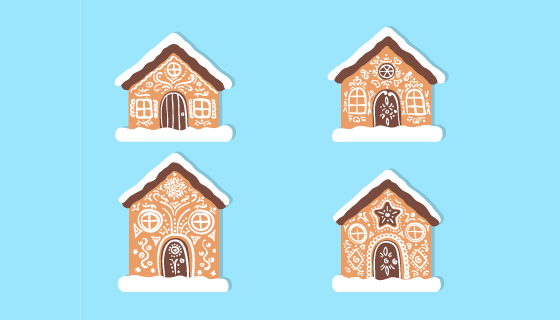 圣诞姜饼屋矢量素材(EPS/AI/PNG)