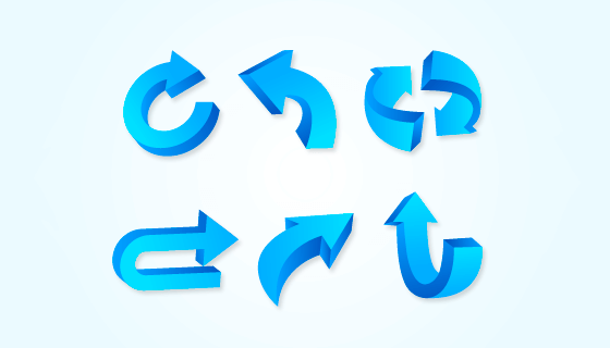 3D蓝色渐变箭头矢量素材(EPS/AI/PNG)