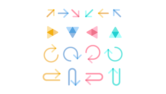 扁平风格彩色箭头矢量素材(EPS/AI/PNG)