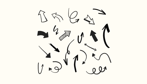 手绘黑白箭头矢量素材(EPS/AI/PNG)