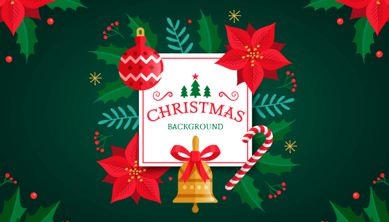 圣诞节花卉背景矢量素材(EPS/AI/PNG)