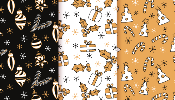 圣诞元素图案背景矢量素材(EPS/AI)