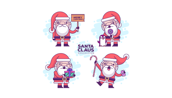 可爱的圣诞老人矢量素材(EPS/AI/PNG)