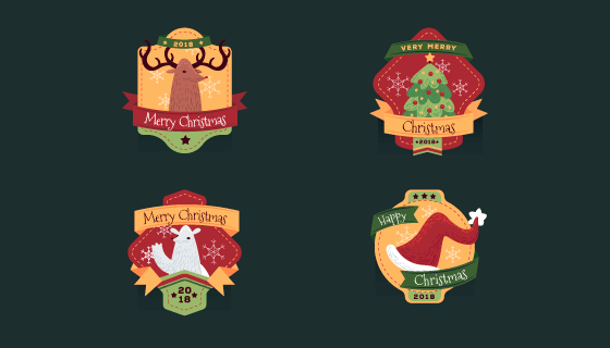 圣诞元素徽章矢量素材(EPS/AI/PNG)