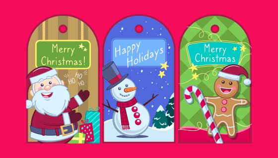 多彩的圣诞贺卡矢量素材(EPS/AI)