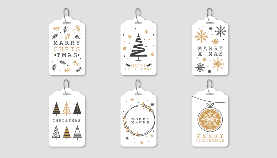 优雅的圣诞节标签矢量素材(EPS/AI/PNG)