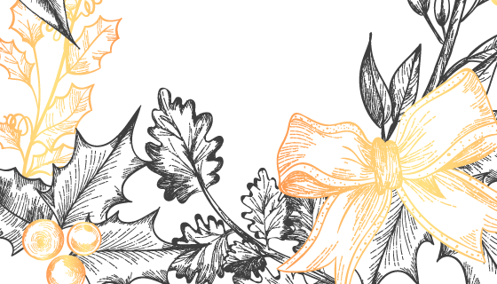 复古花卉圣诞节贺卡矢量素材(EPS)