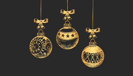 复古圣诞球圣诞节背景矢量素材(EPS/PNG)