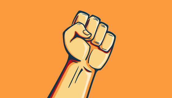 为革命举起的拳头矢量素材(EPS/AI)