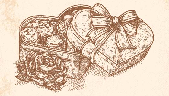 复古风格情人节背景矢量素材(EPS/AI)