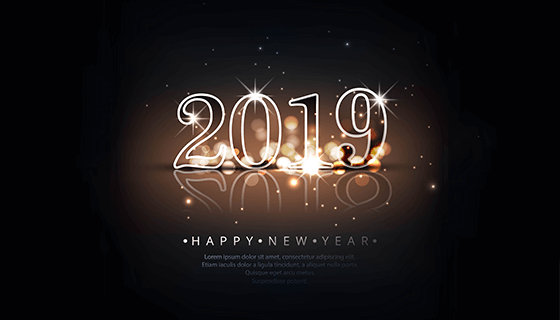 创意2019新年快乐背景矢量素材(EPS)