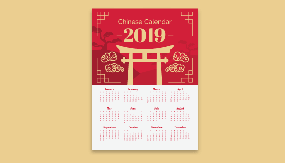 2019日历矢量素材(EPS/AI)