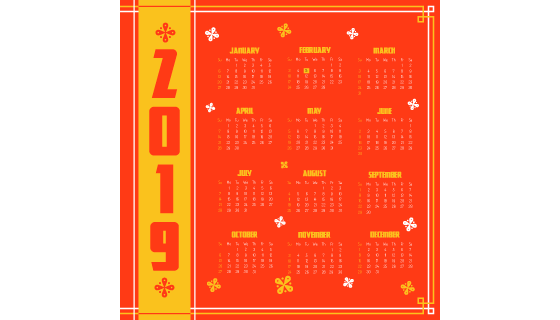 2019日历矢量素材(EPS/AI)