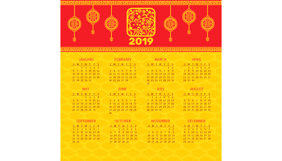 2019日历矢量素材(EPS/AI)