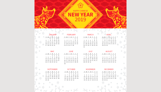 2019日历矢量素材(EPS/AI)