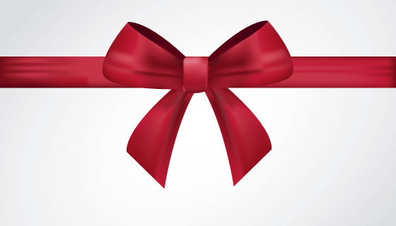 红色蝴蝶结情人节背景矢量素材(EPS)