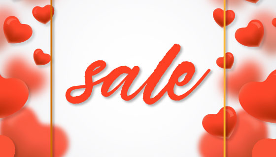 红色爱心情人节促销背景矢量素材(EPS)